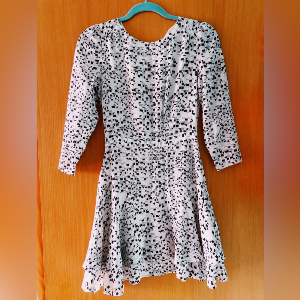 LAST CHANCE!! REISS 100% Silk Mini Dress, Navy/Cream Pattern Size 2